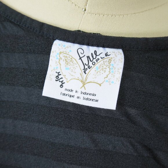 Free People Rows of Ruffles Dress Black Glitter Cascade Ruffle Slip Dress M NWOT - Picture 14 of 16